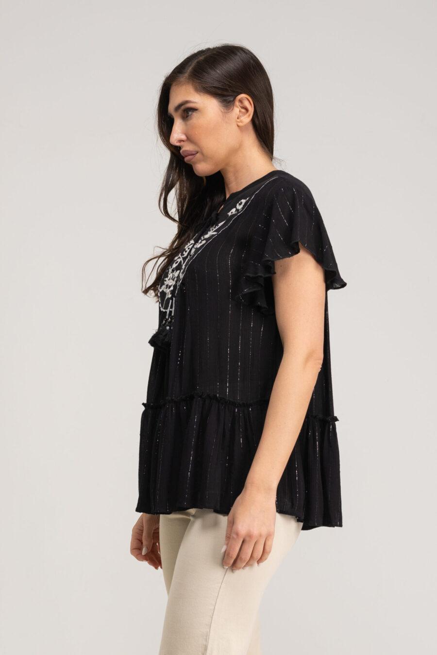 peace&love by calao BLUSA LISA BORDADA CUELLO MAO Outlet
