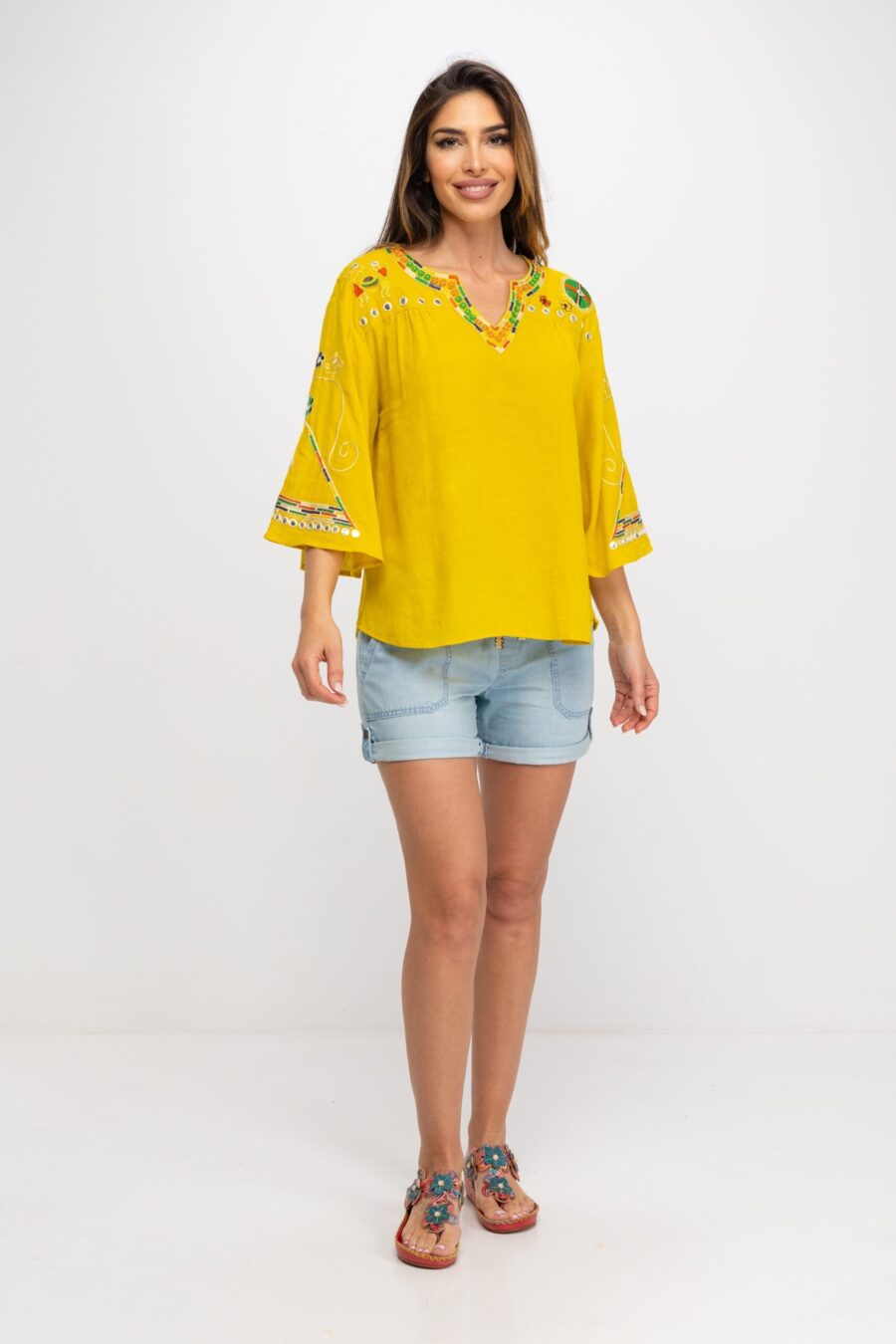 peace&love by calao BLUSA DE CUELLO PICO Y ESTILO OVERSIZE PR9011B Gran oferta