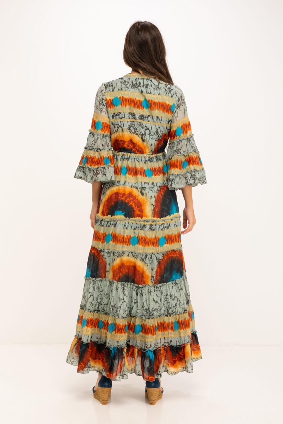 peace&love by calao VESTIDO TYE DYE LARGO CON CUELLO MAO Libre de impuestos