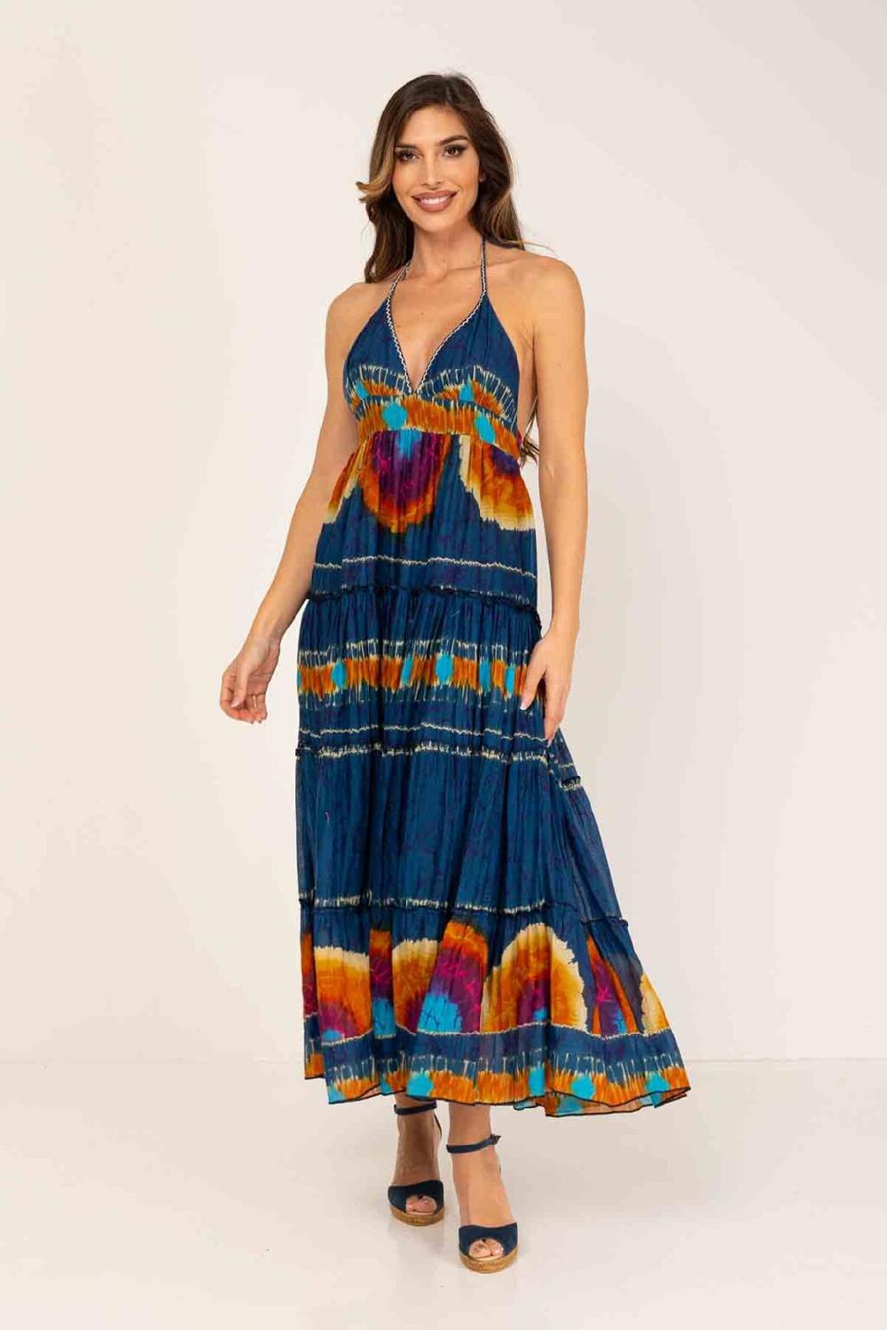 peace&love by calao VESTIDO LARGO TYE DYE ESCOTE EN V Descuentos del mes