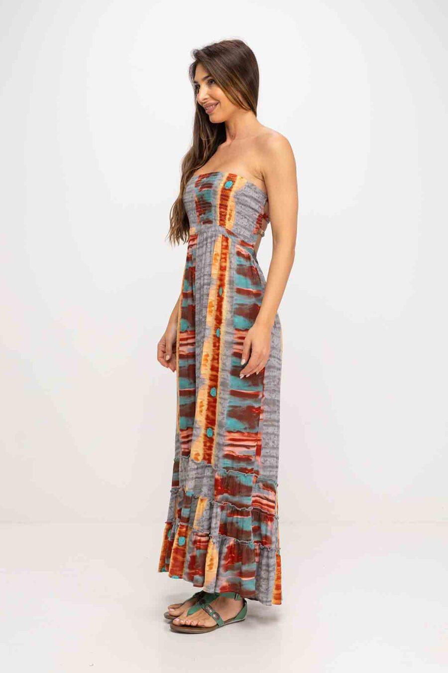 peace&love by calao VESTIDO ESTAMPADO ESCOTE PALABRA DE HONOR Descuento por venta flash