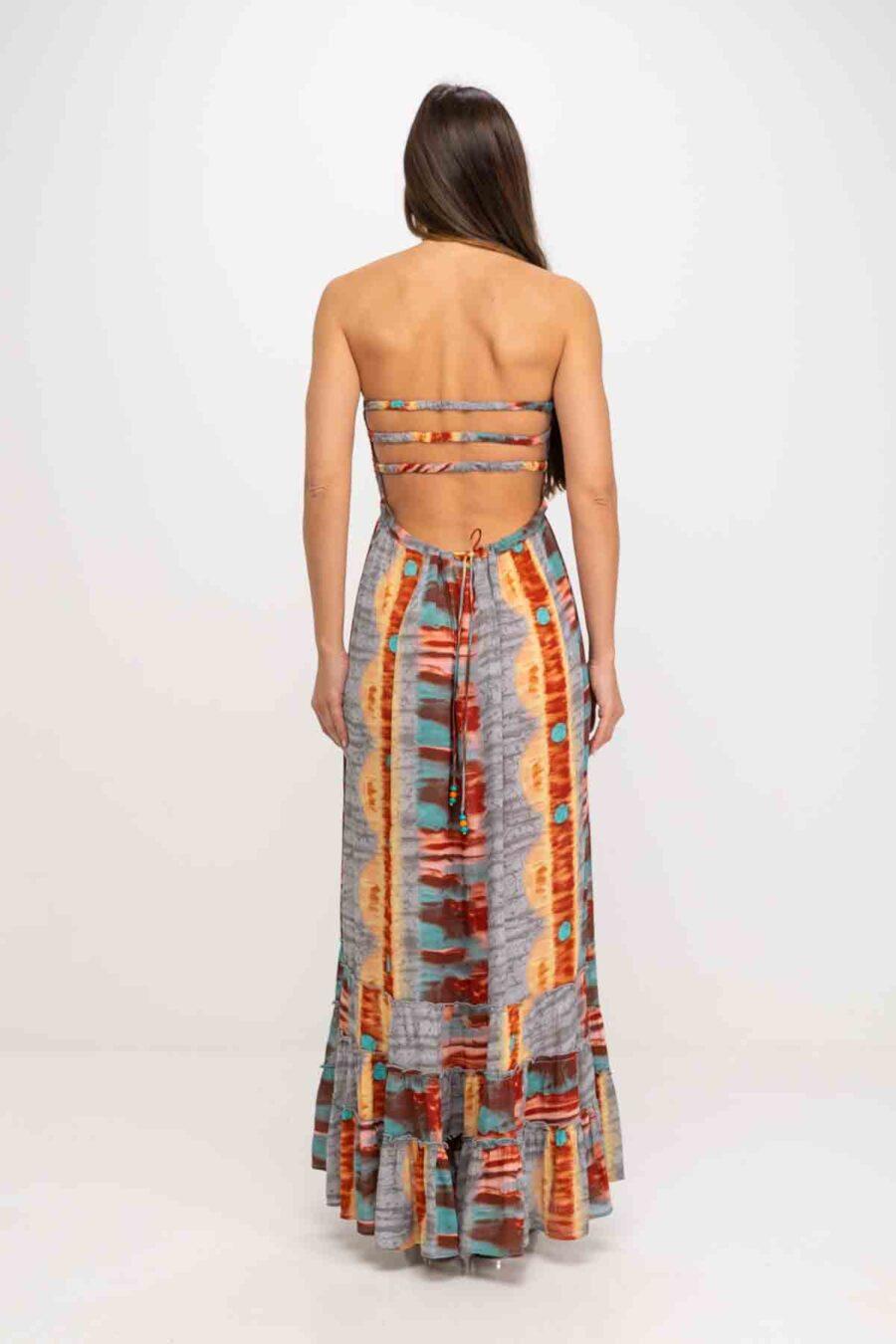 peace&love by calao VESTIDO ESTAMPADO ESCOTE PALABRA DE HONOR Descuento por venta flash