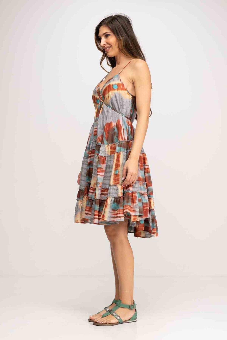 peace&love by calao VESTIDO CORTADO AL BIES LARGO TIE DYE Precio ultrabajo