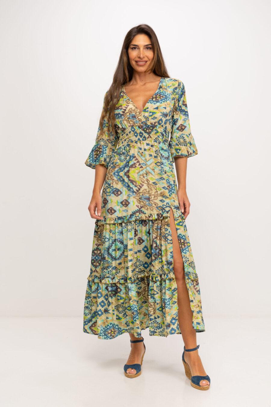 peace&love by calao VESTIDO LARGO ESTAMPADO Venta caliente