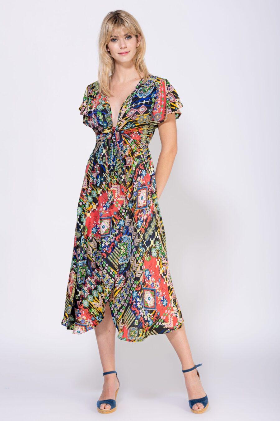 peace&love by calao VESTIDO LARGO CRUZADO ESTAMPADO Descuento