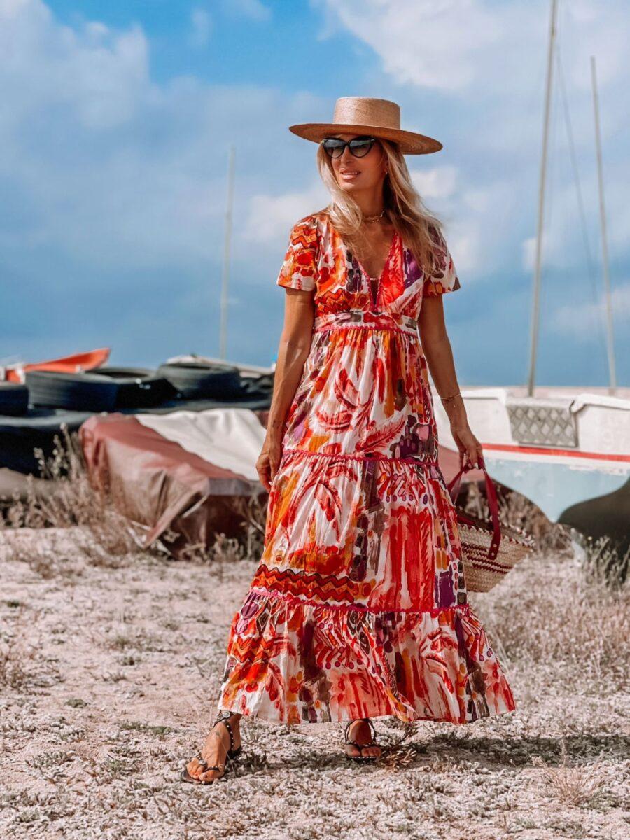 peace&love by calao VESTIDO ESTAMPADO ÉTNICO LARGO PR2526V Descuento por venta flash