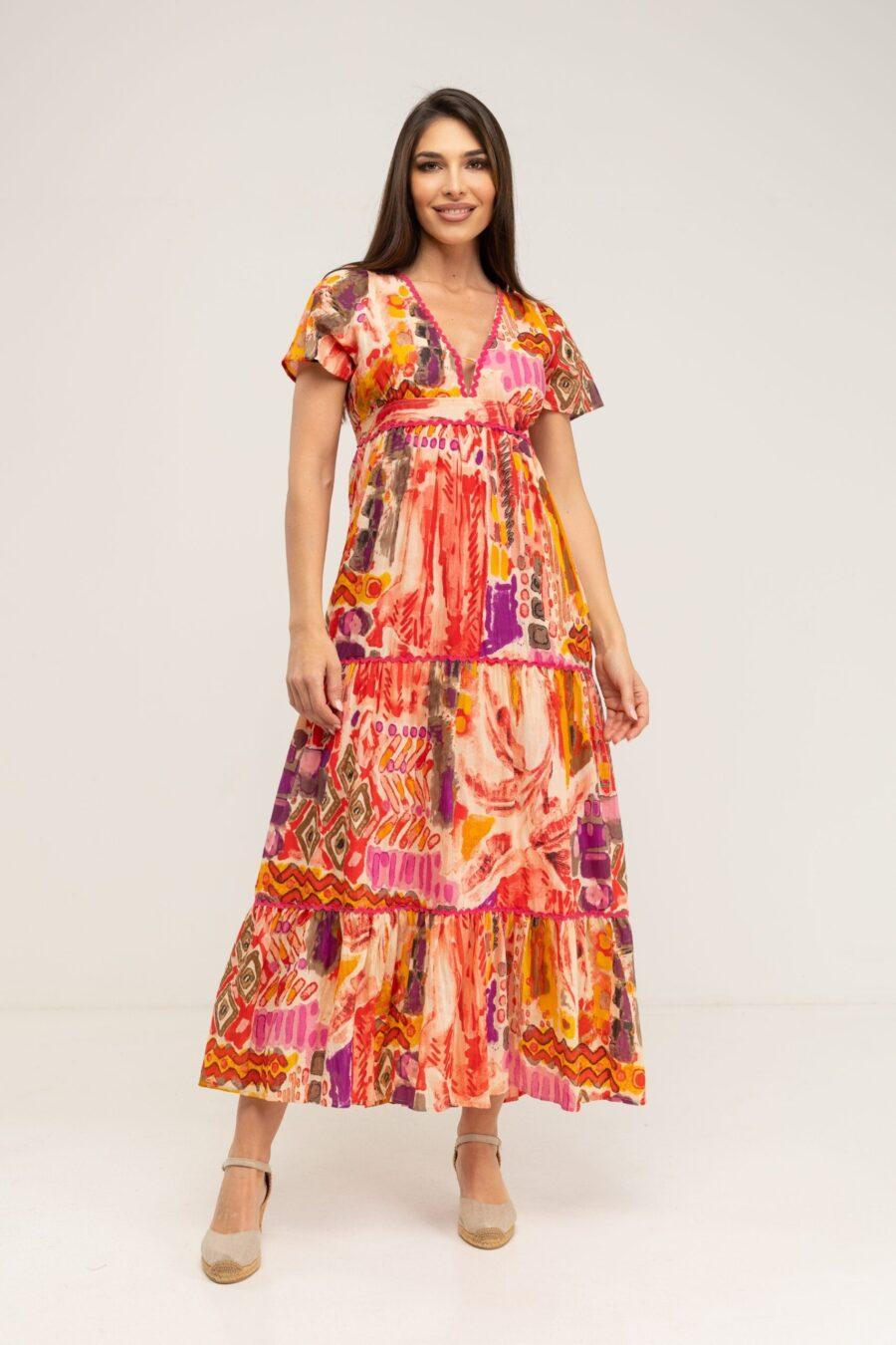peace&love by calao VESTIDO ESTAMPADO ÉTNICO LARGO PR2526V Descuento por venta flash