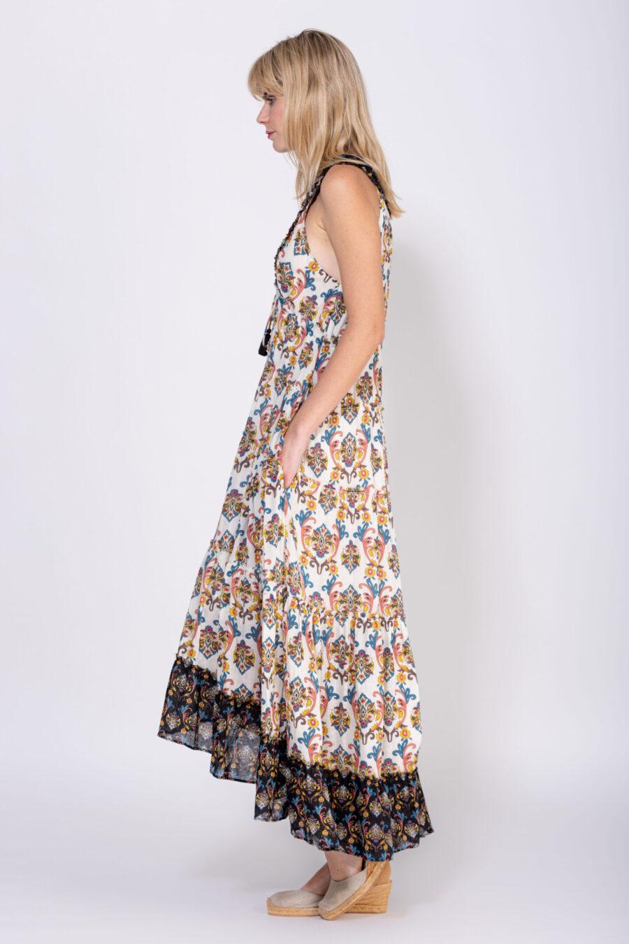 peace&love by calao VESTIDO ESTAMPADO LARGO Venta caliente