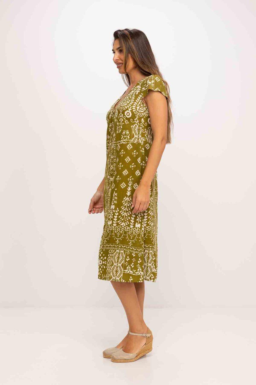 peace&love by calao VESTIDO LARGO ESTAMPADO BITONO Rebajas online