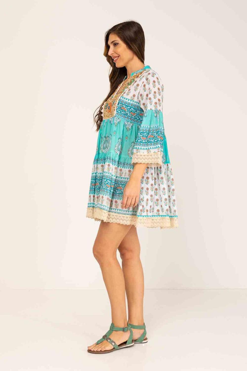 peace&love by calao VESTIDO CORTO ESTAMPADO Venta caliente
