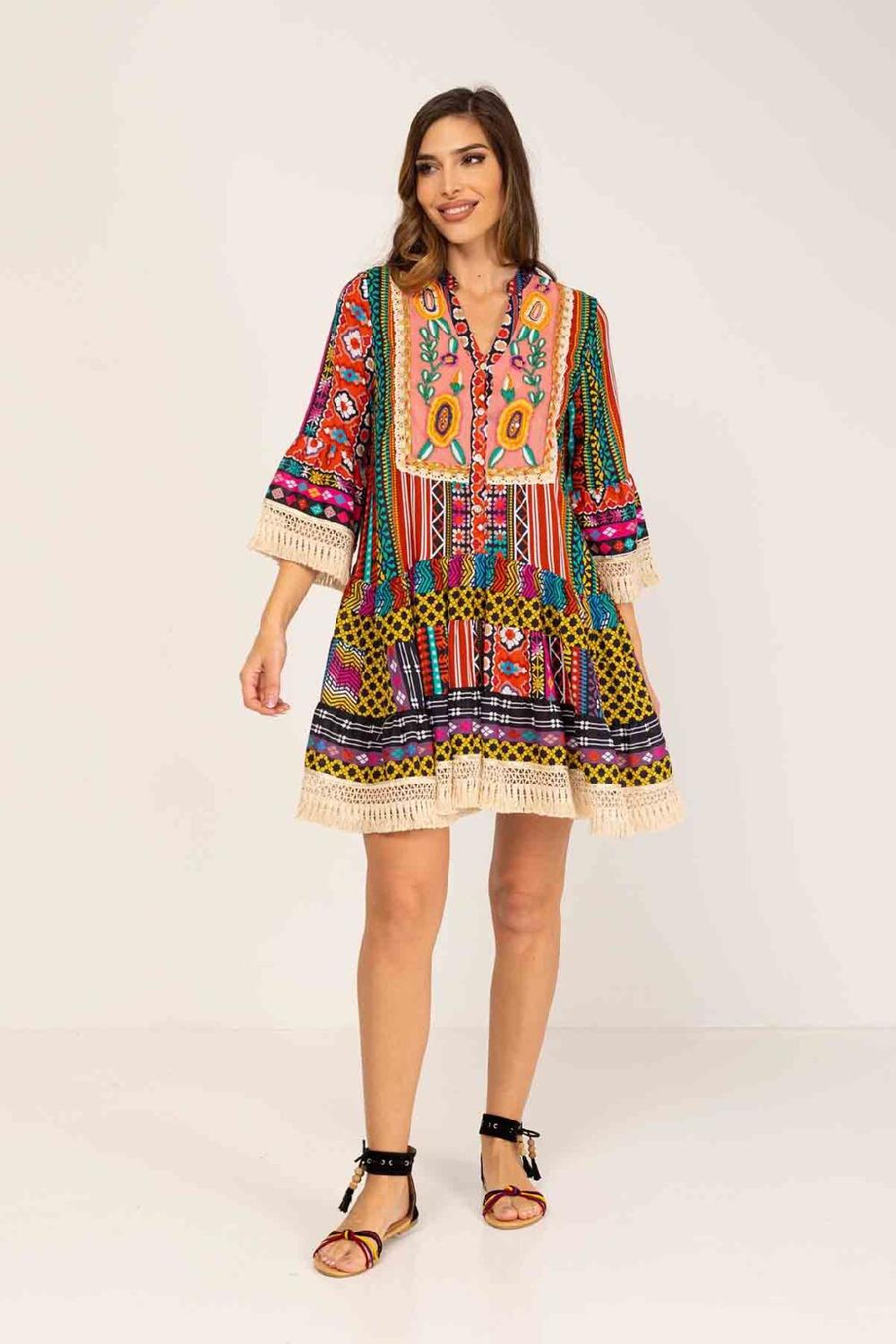 peace&love by calao VESTIDO CORTO ESTAMPADO En oferta