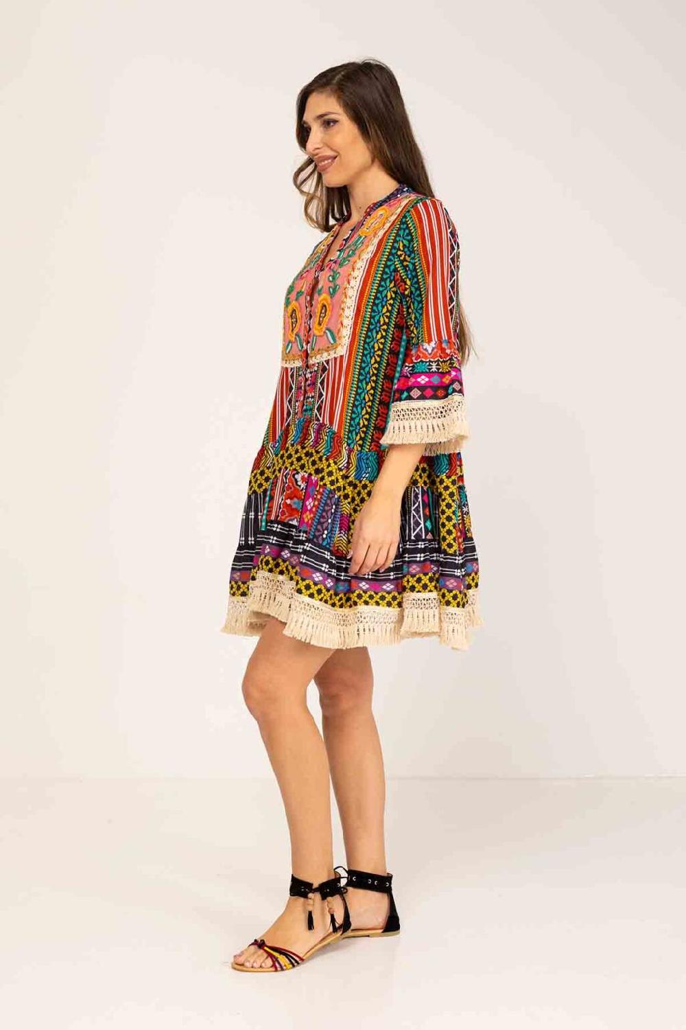 peace&love by calao VESTIDO CORTO ESTAMPADO En oferta