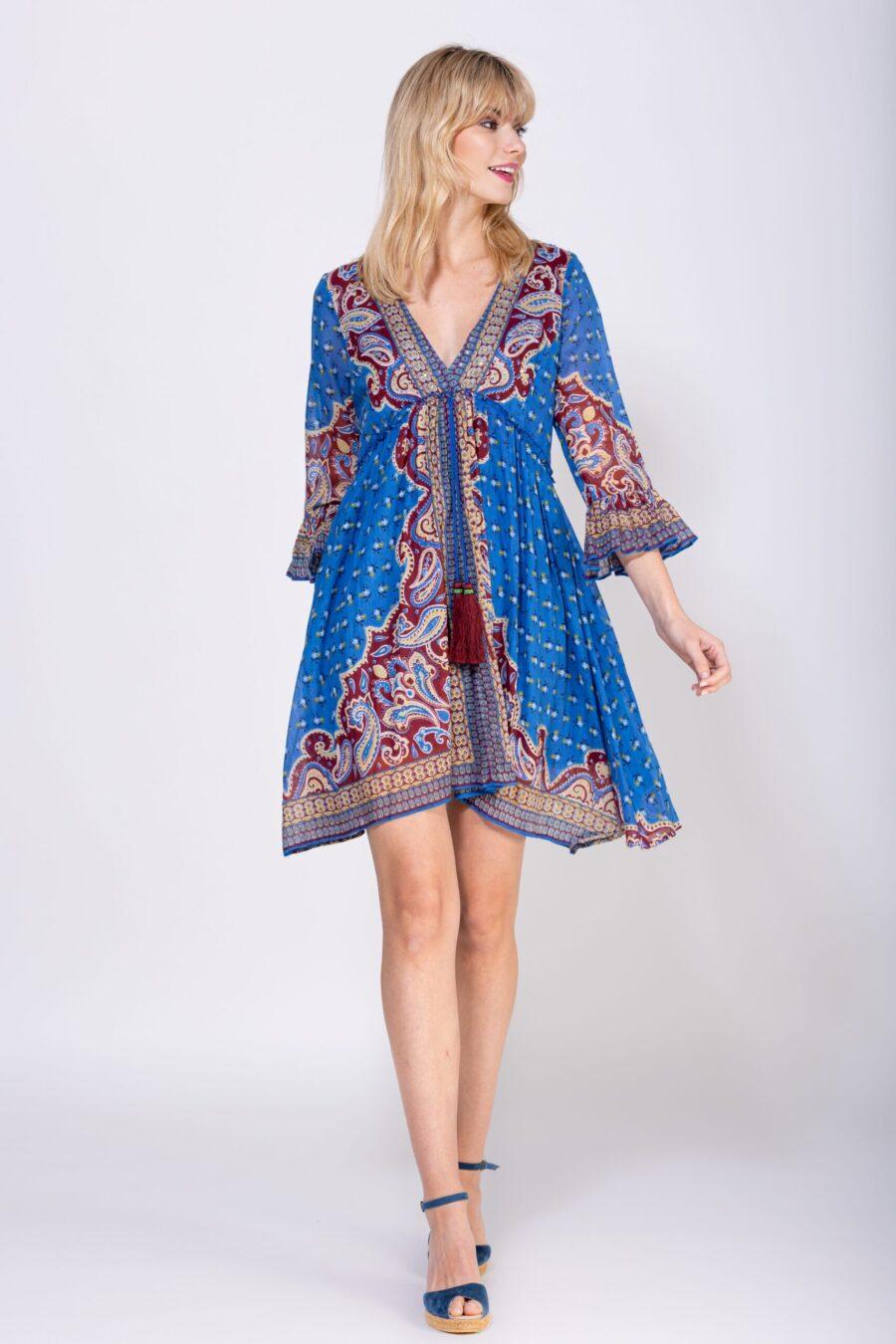 peace&love by calao VESTIDO CORTO ESTAMPADO CACHEMIRE Descuento