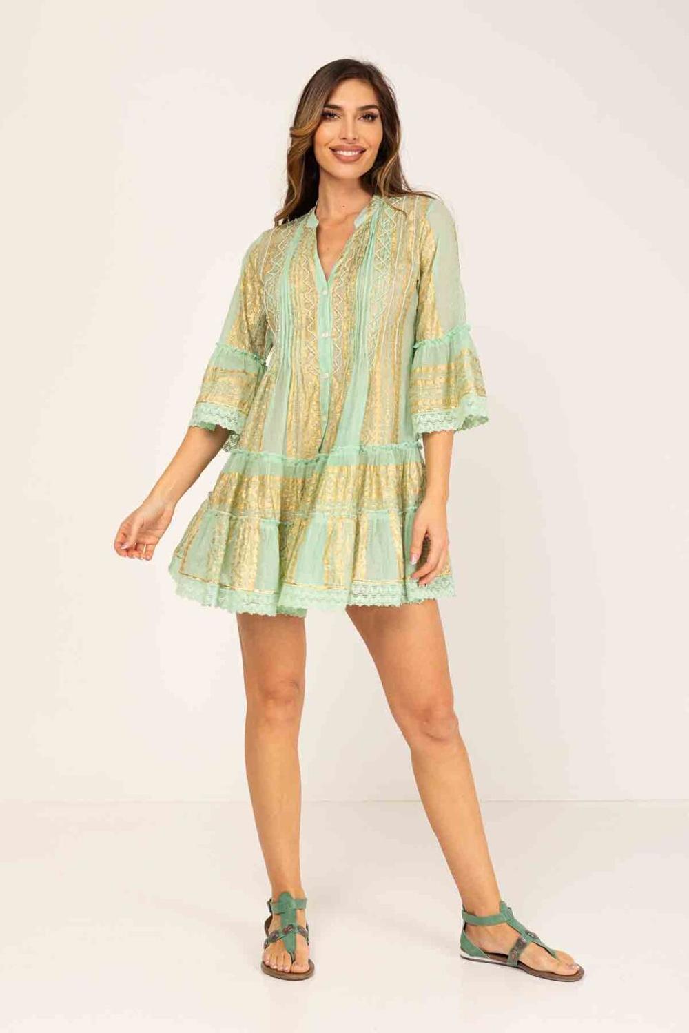 peace&love by calao VESTIDO ESTAMPADO CORTO ESTILO ROCOCO Outlet online