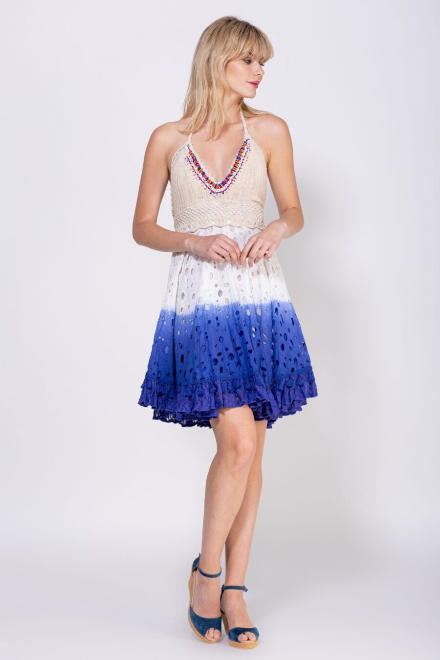 peace&love by calao VESTIDO CORTO TIRANTE ESPAGUETI Venta caliente
