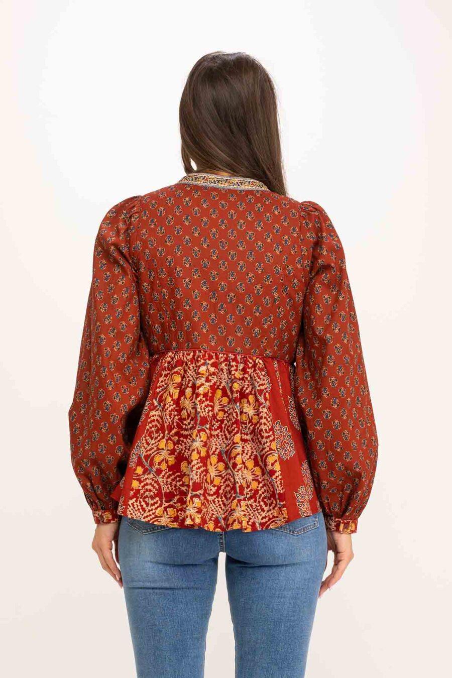 peace&love by calao BLUSA ALGODÓN Y TERCIOPELO IC1023B Grandes descuentos