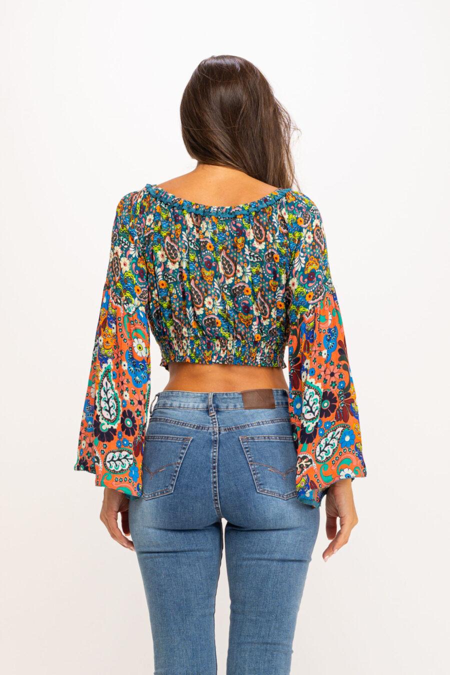 peace&love by calao BLUSA CORTA ESTAMPADA PR1069B Precios de Black Friday