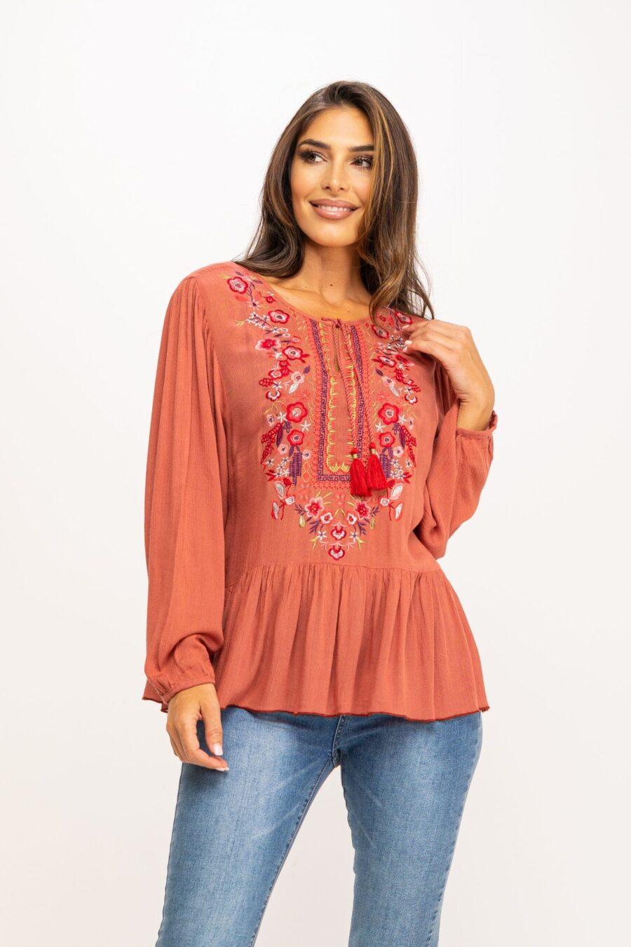 peace&love by calao BLUSON ANCHO BORDADO IC1070B Descuentos del mes
