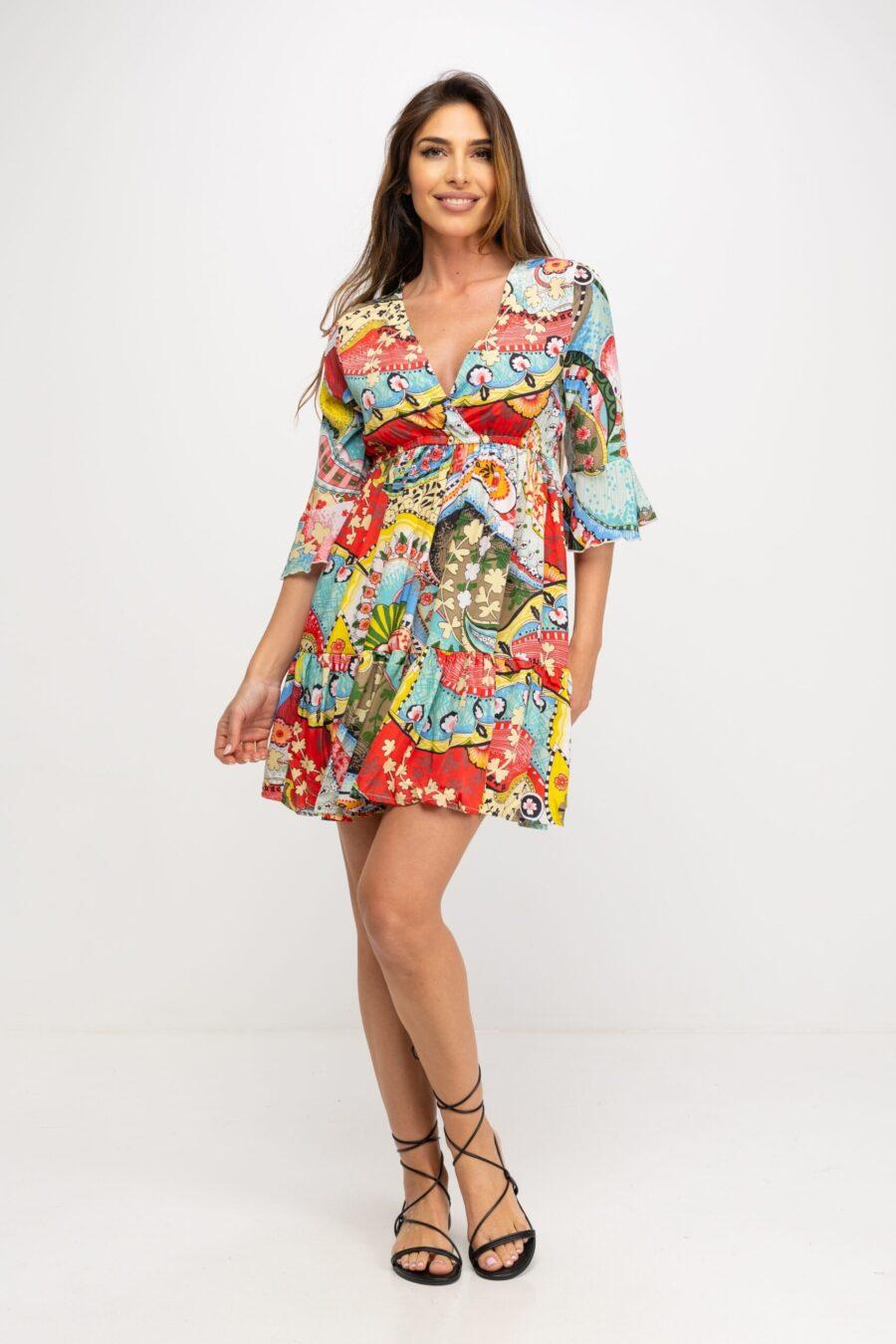 peace&love by calao VESTIDO ESTAMPADO CORTO Venta caliente