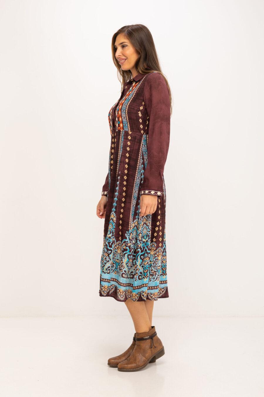 peace&love by calao VESTIDO ESTAMPADO ABOTONADO PR3077V Liquidación