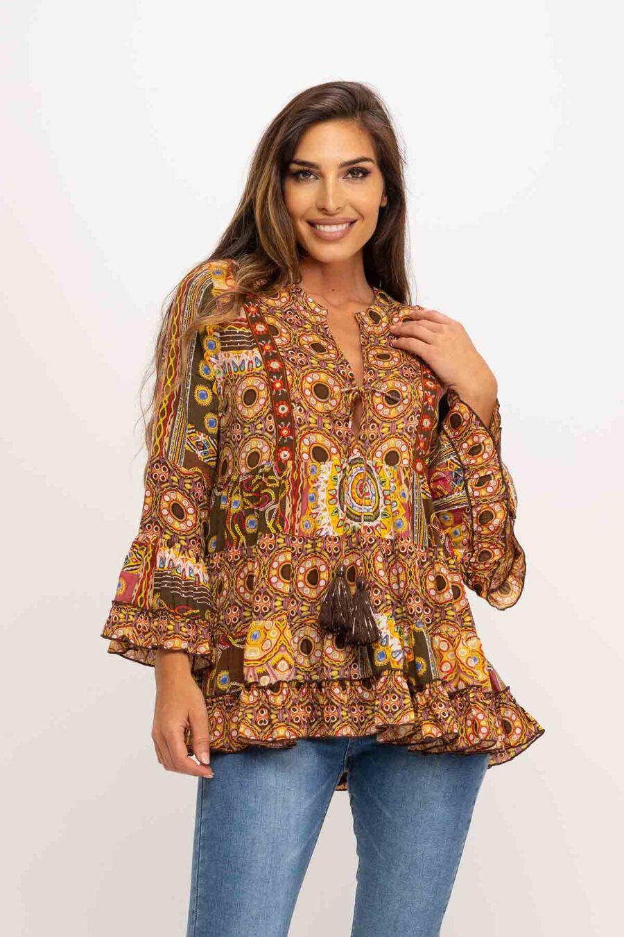 peace&love by calao TUNICA ESTAMPADA CON BORDADOS PR1094TU Último día