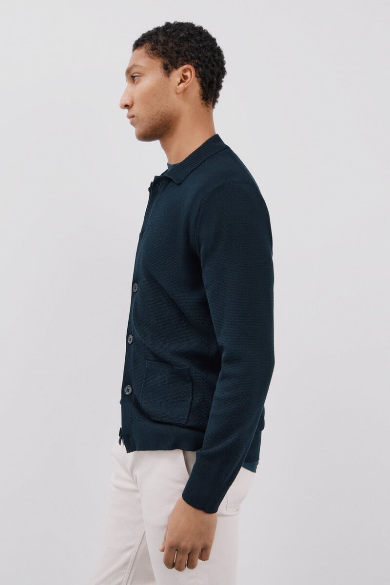 pedro del hierro Cárdigan ligero cuello polo y botones Tienda de fábrica