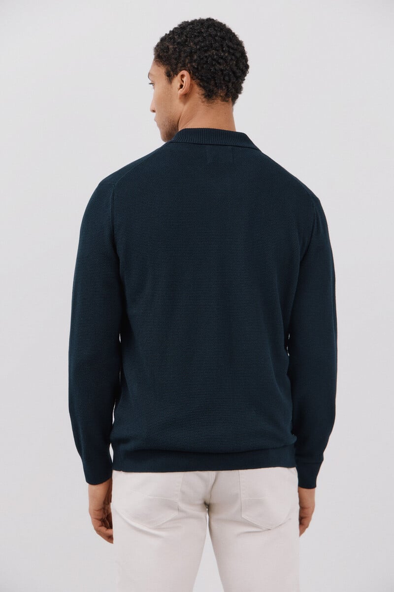 pedro del hierro Cárdigan ligero cuello polo y botones Tienda de fábrica