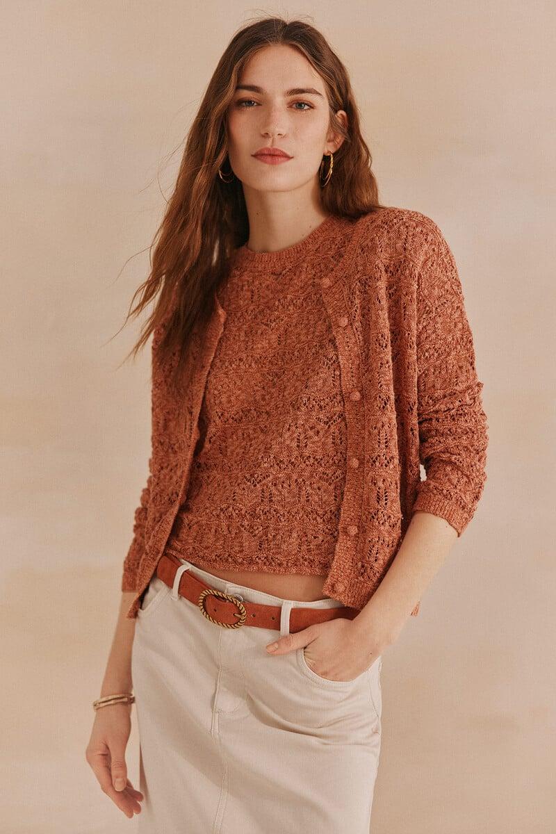 pedro del hierro Soledad. Chaqueta pointelle Precio ultrabajo