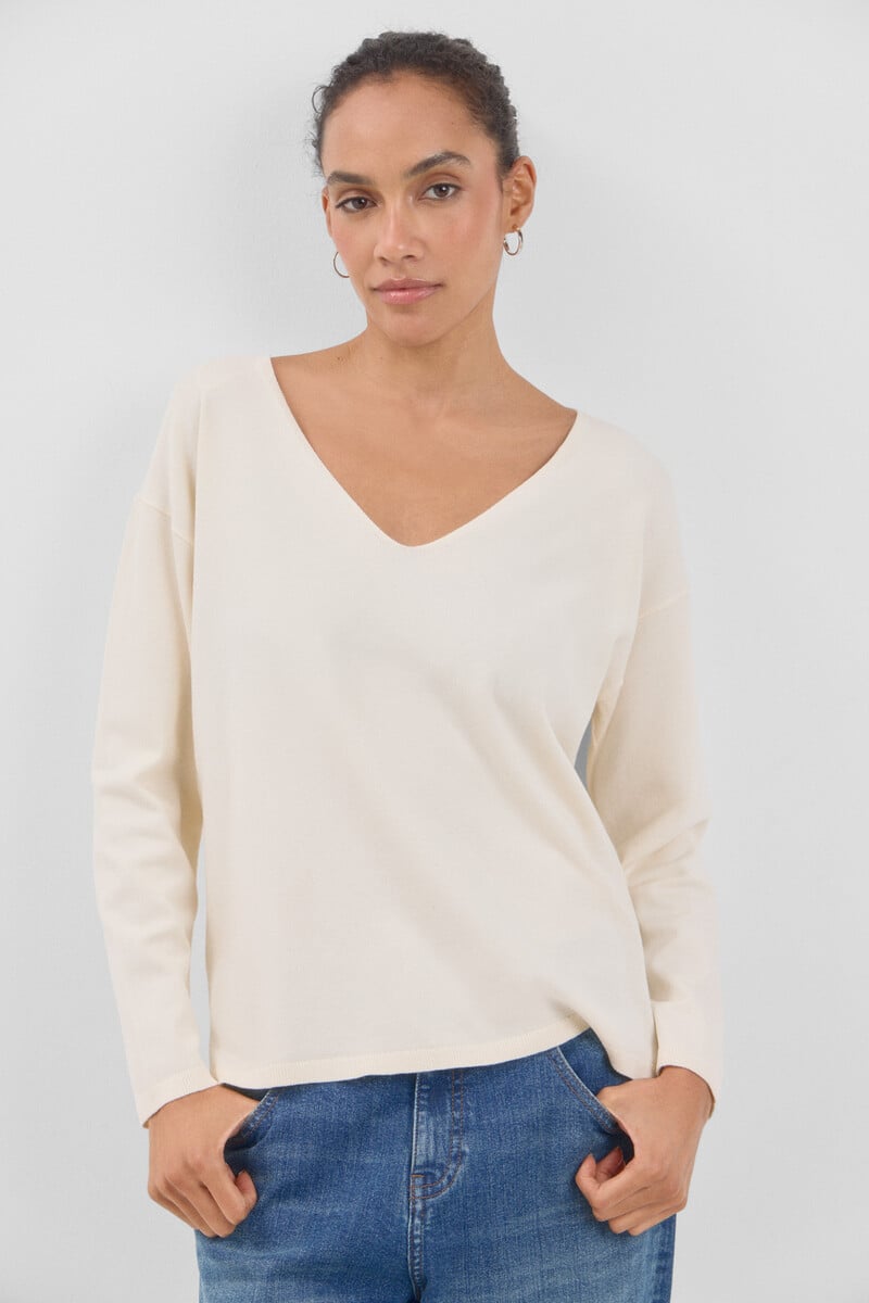 pedro del hierro Jersey escote pico En línea