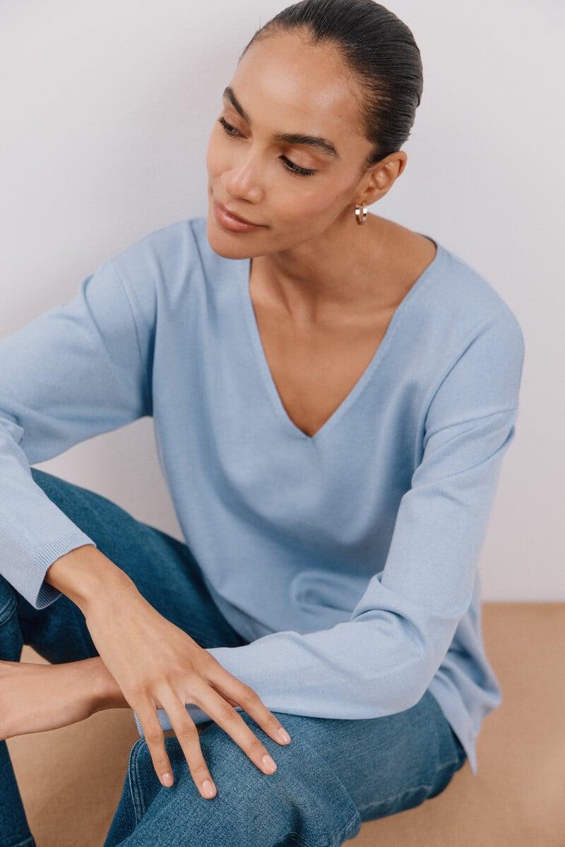 pedro del hierro Jersey escote pico Rebajas