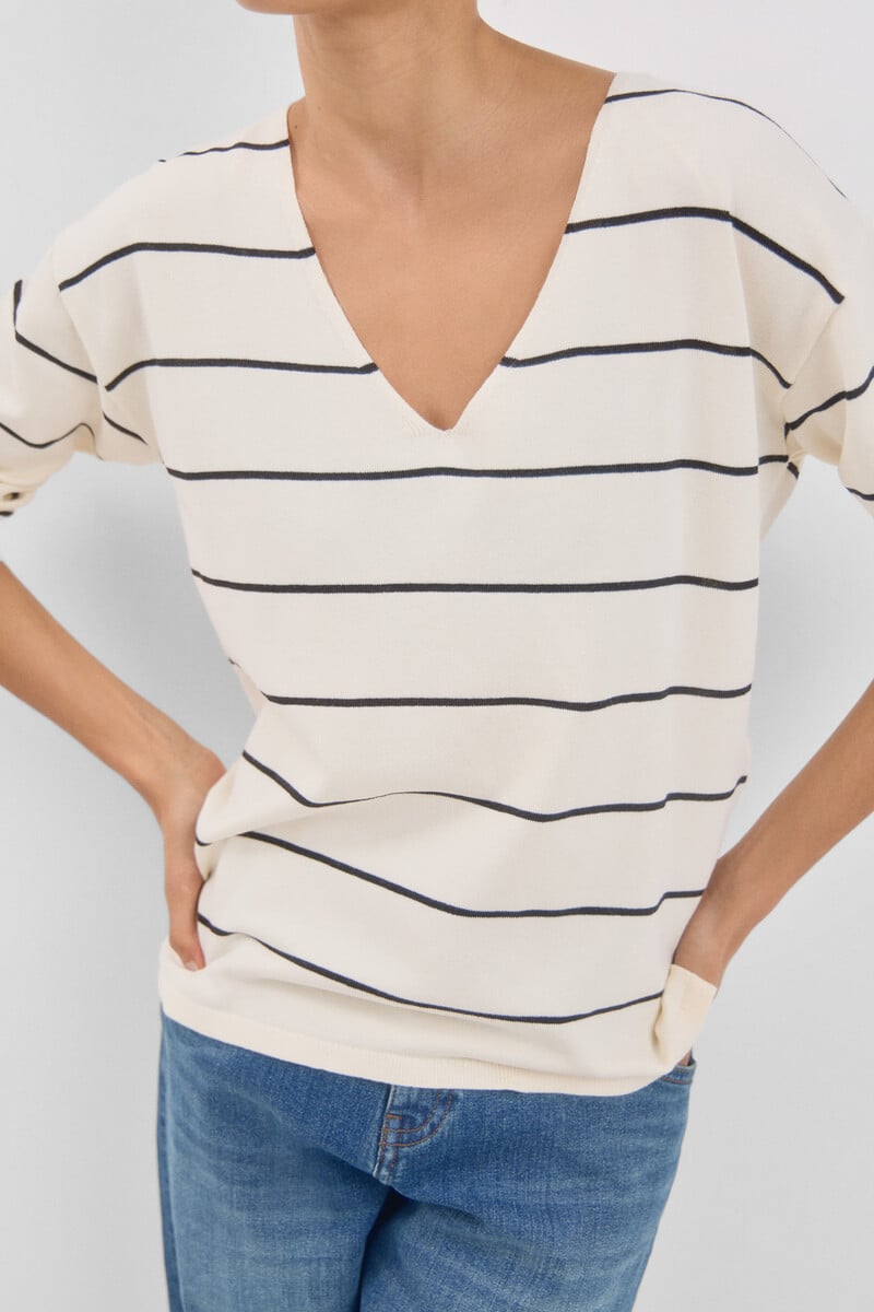 pedro del hierro Jersey pico rayas Rebajas baratas