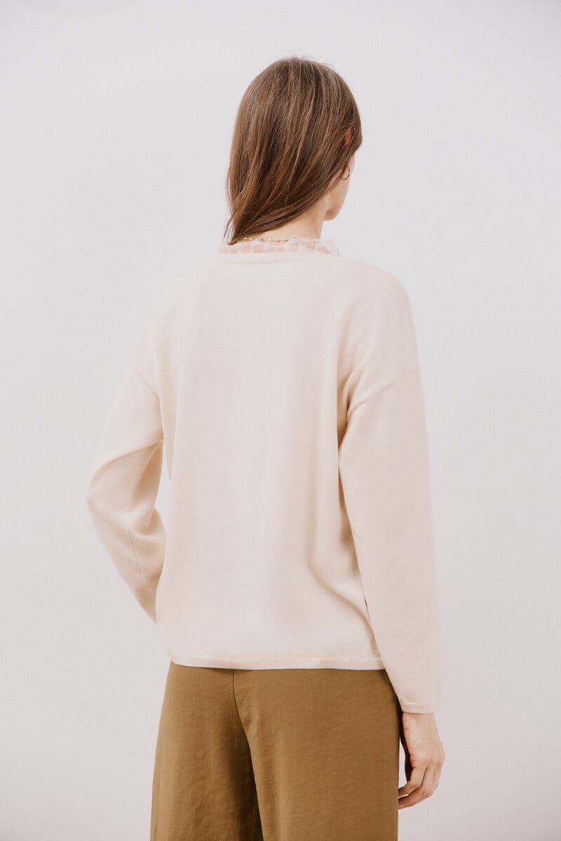 pedro del hierro Jersey pico encaje Rebajas de fábrica