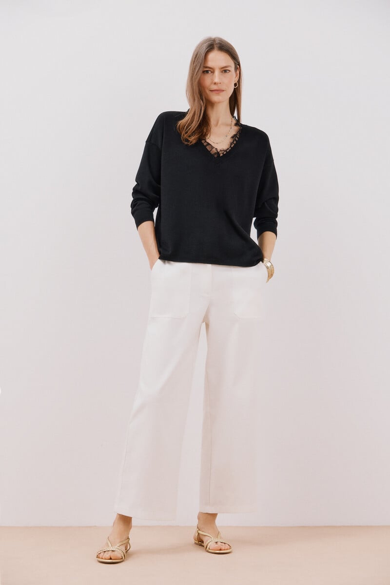 pedro del hierro Jersey pico encaje Los más vendidos