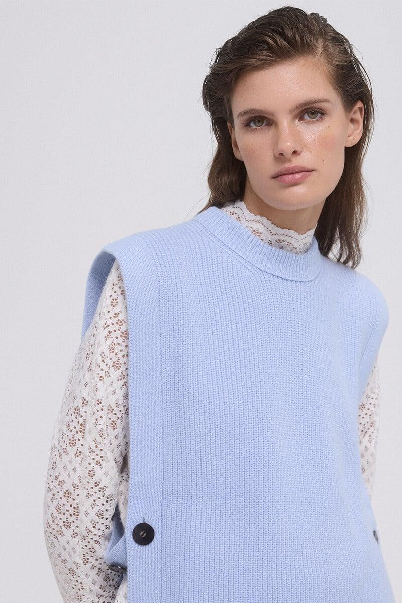 pedro del hierro Chaleco aberturas laterales cuello desmontable Oferta especial