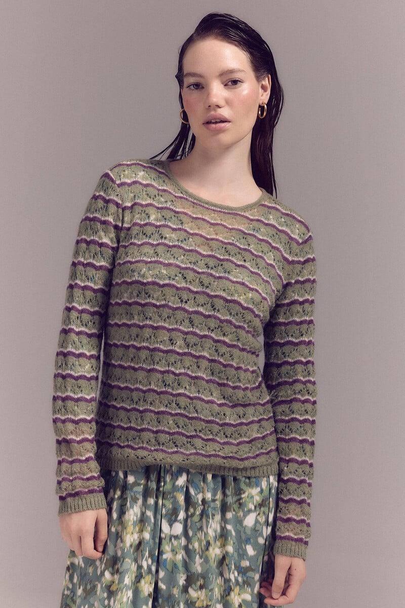 pedro del hierro Jersey calado rayas Precio ultrabajo