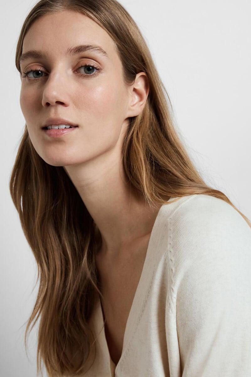 pedro del hierro Cardigan con cuello de pico 100% algodón Última moda
