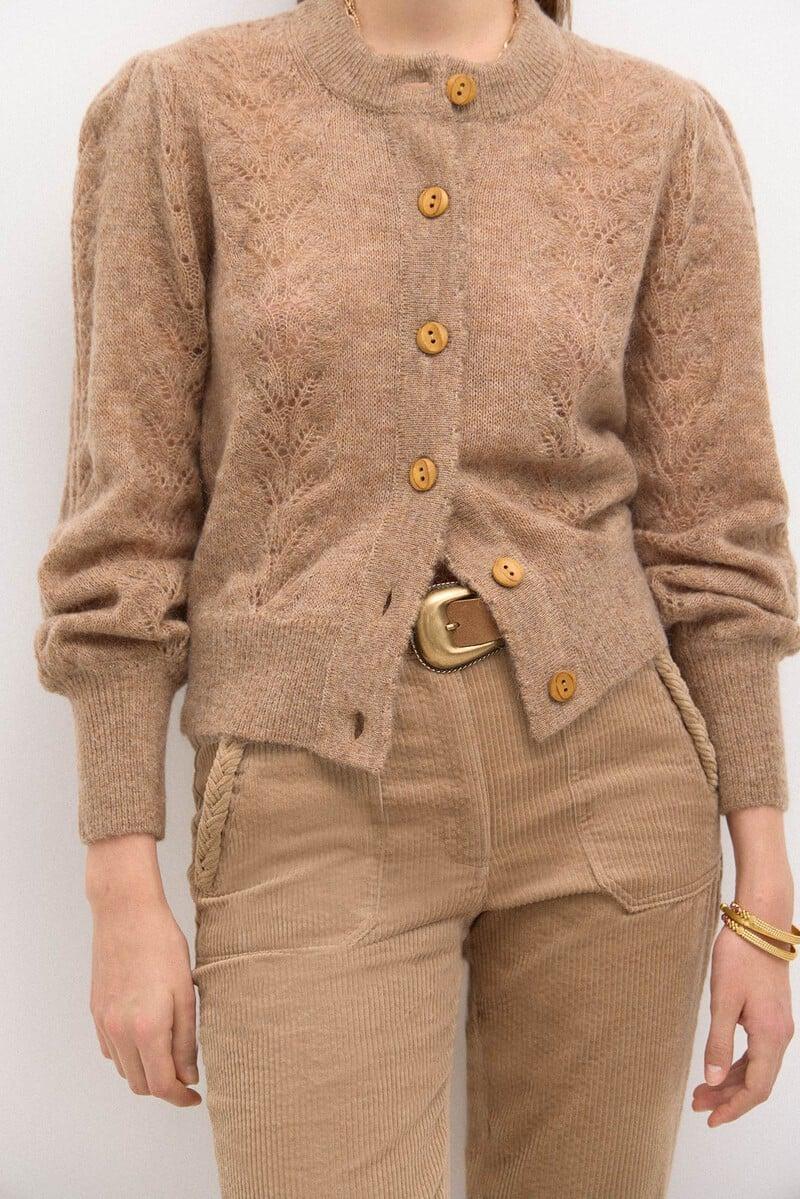 pedro del hierro Tiziana. Chaqueta de punto calados Devoluciones gratuitas