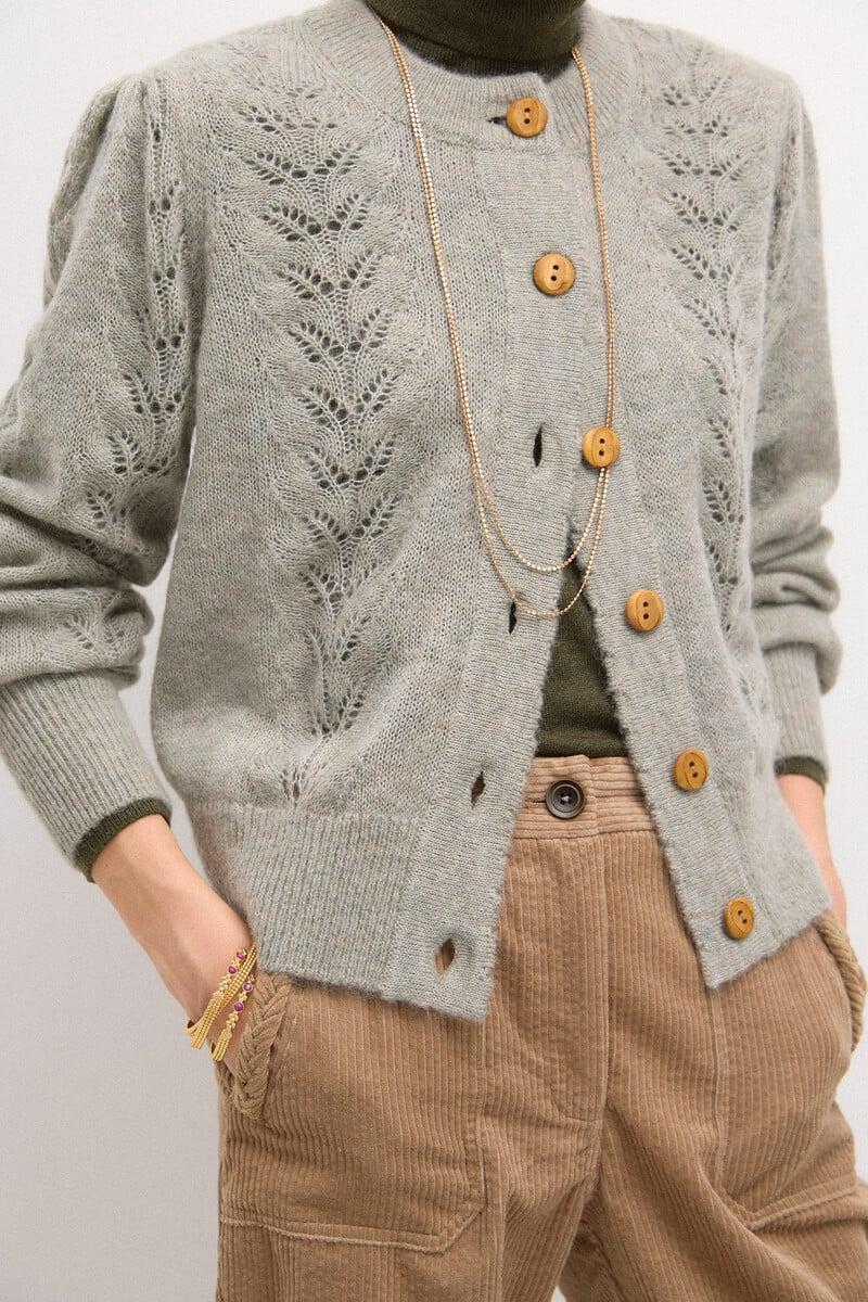 pedro del hierro Tiziana. Chaqueta de punto calados Outlet