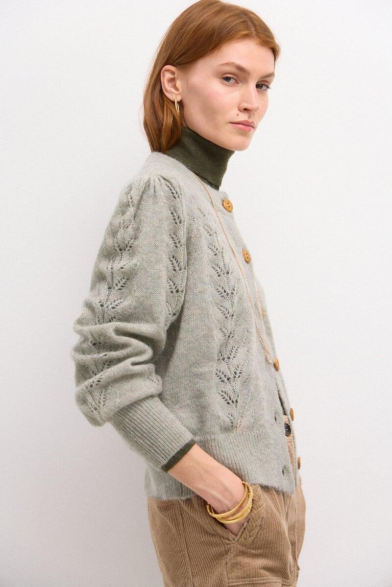 pedro del hierro Tiziana. Chaqueta de punto calados Outlet