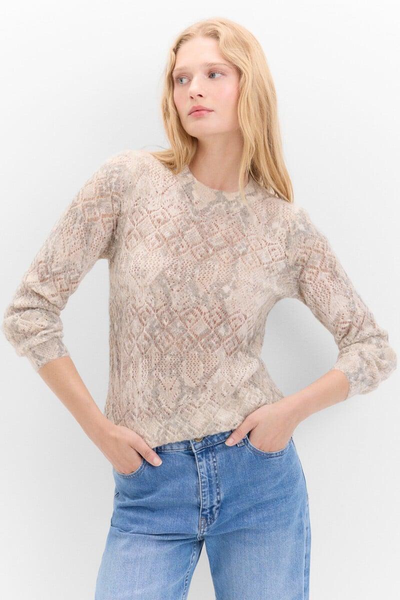 pedro del hierro Jersey estampado calados Rebajas de fábrica