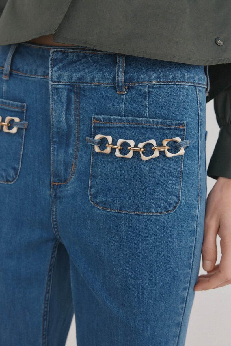 pedro del hierro Jeans flare cropped Mejor oferta