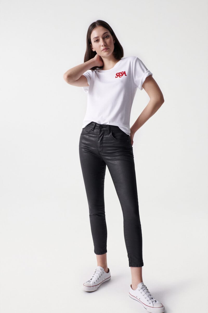 pedro del hierro Vaqueros faith push in cropped con efecto coating Promoción por tiempo limitado