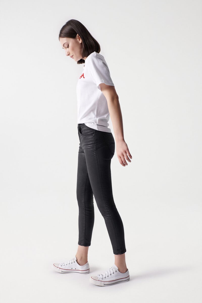 pedro del hierro Vaqueros faith push in cropped con efecto coating Promoción por tiempo limitado