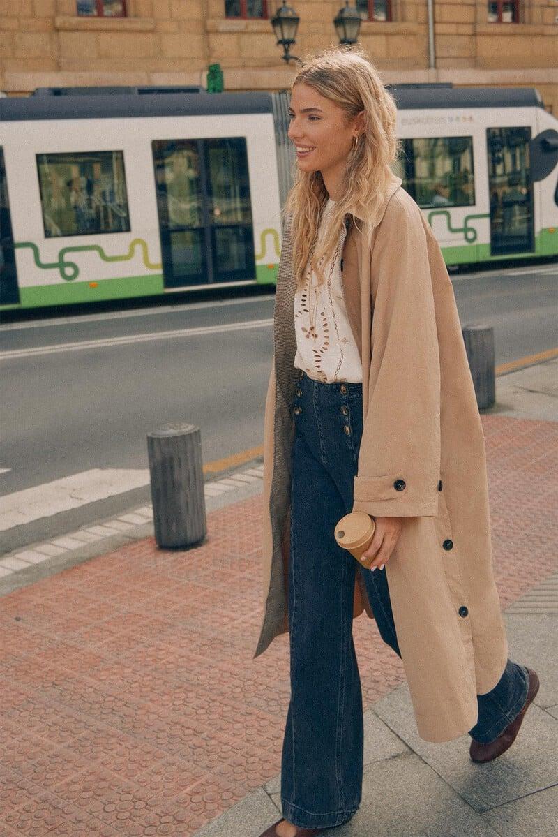 pedro del hierro Oriana. Jeans amplios con botones Precio ultrabajo