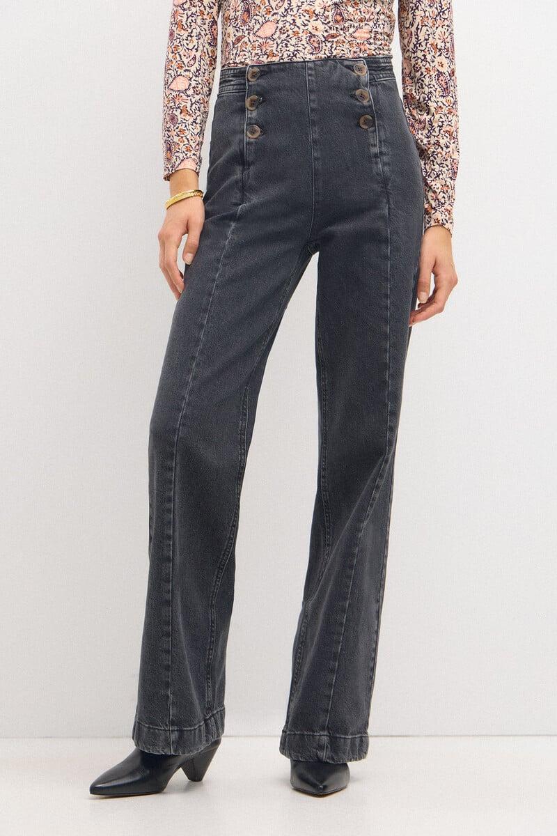 pedro del hierro Oriana. Jeans amplios con botones Precio ultrabajo