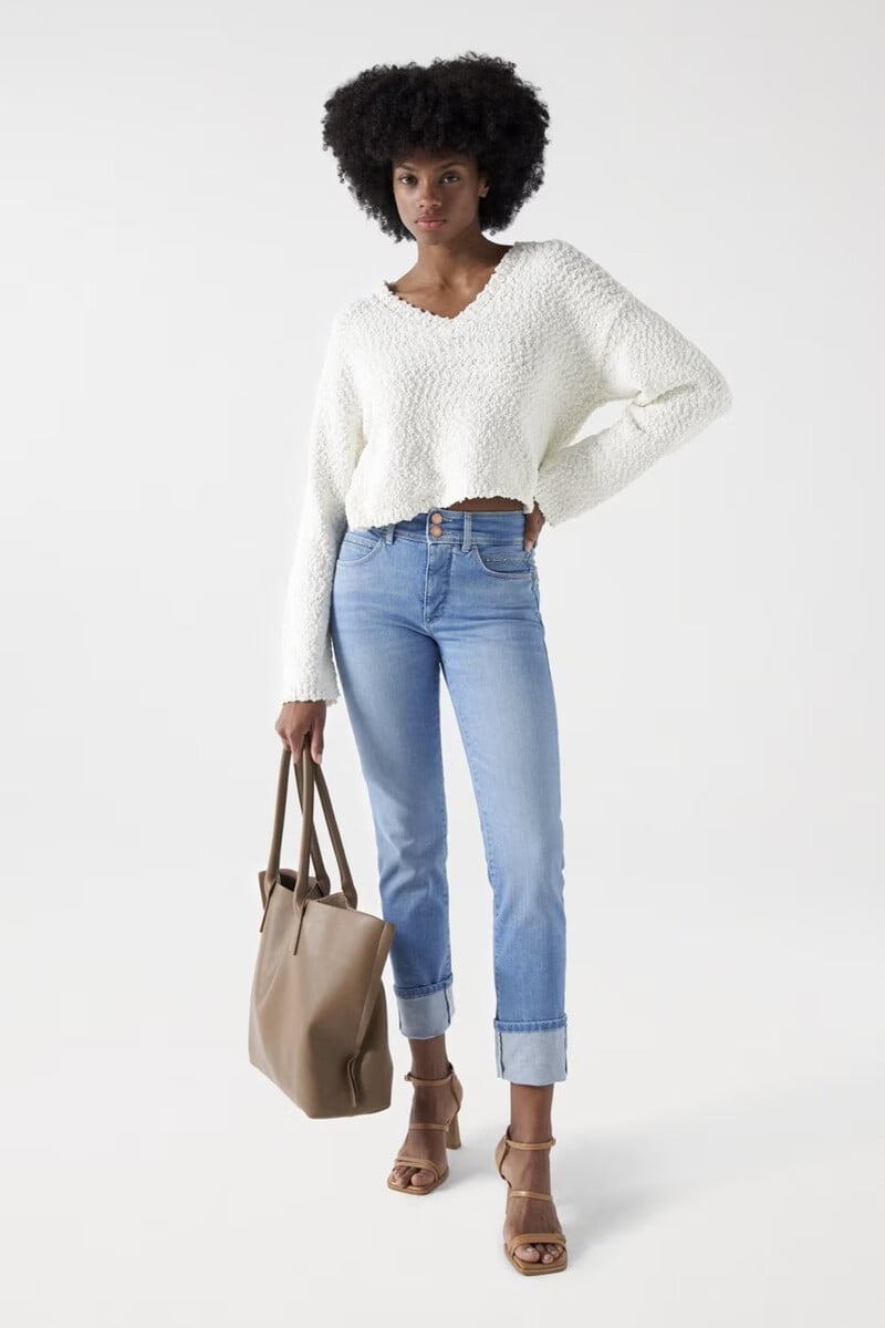 pedro del hierro Vaqueros secret push in slim con brillos