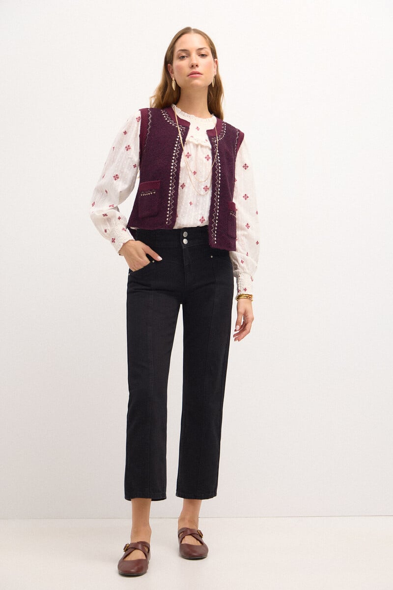 pedro del hierro Omega. Jeans rectos con cortes Rebajas online