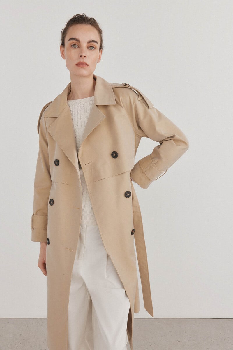 pedro del hierro Gabardina larga lisa Solo hoy