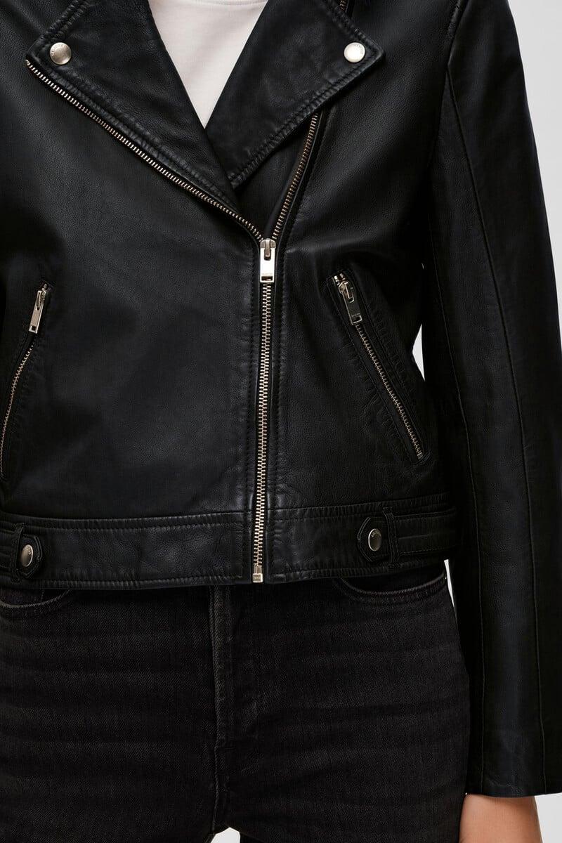 pedro del hierro Cazadora Biker Cropped 100% piel de cordero Envío gratis