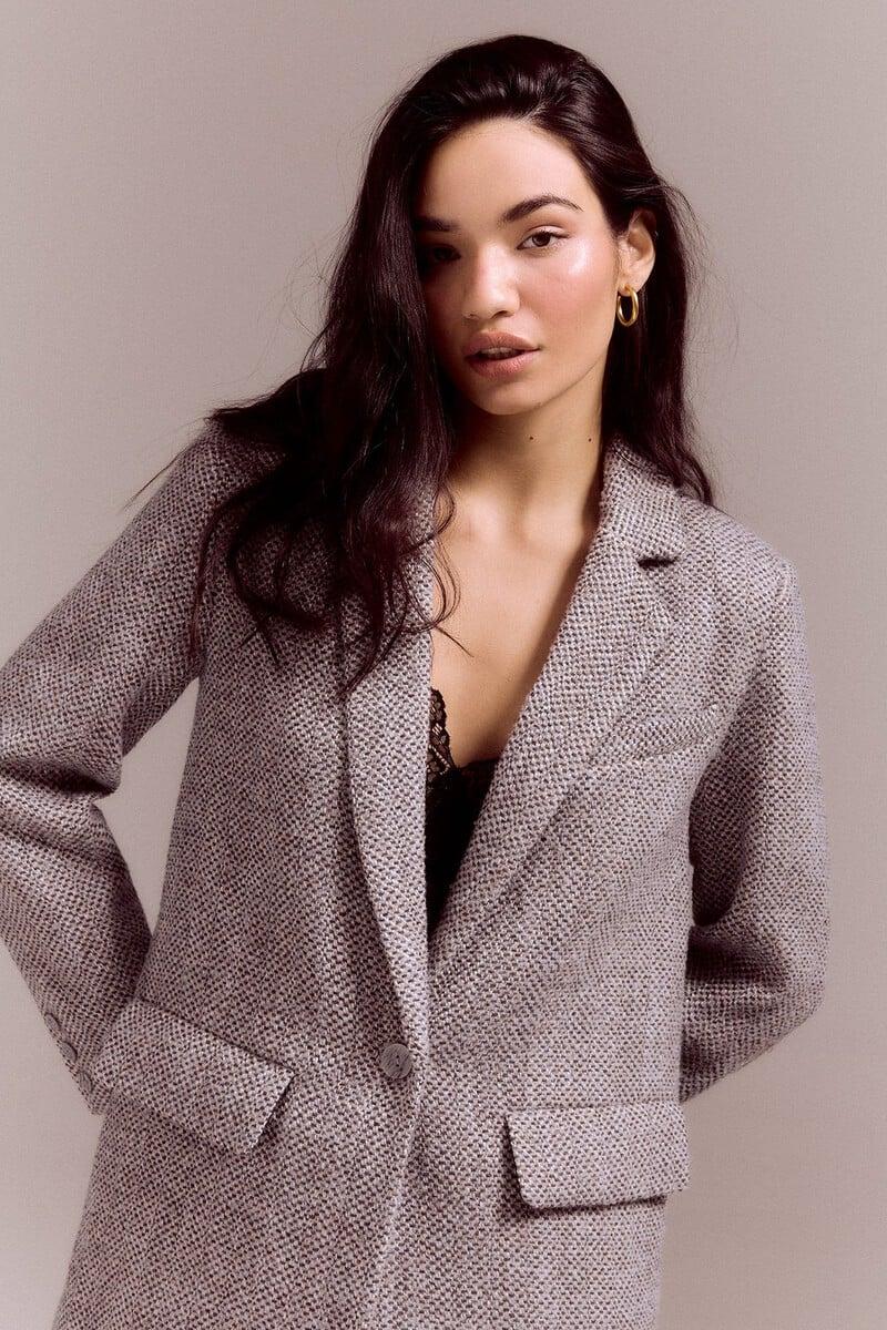pedro del hierro Abrigo blazer de espiga